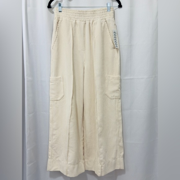 Urban Outfitters Ivory High Waist Flowy Wide-Leg Corduroy Pants. Small. NWT - Picture 6 of 15